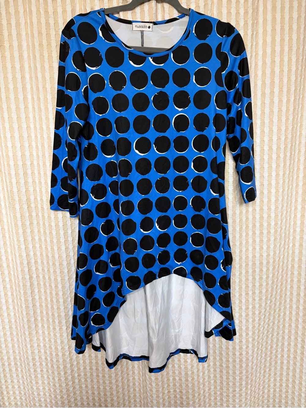 Nuggles Blue & Black Polka Dot High-Low Tunic